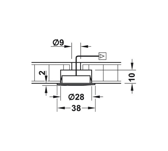 Светильник Hafele LED4006 350mA/1W теплый белый свет, серый 833.78.000