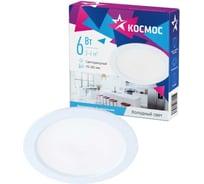 Светодиодная панель КОСМОС круглая, цвет белый, DownL 6W, 180-265В, 6400K, KDownL6W6400K