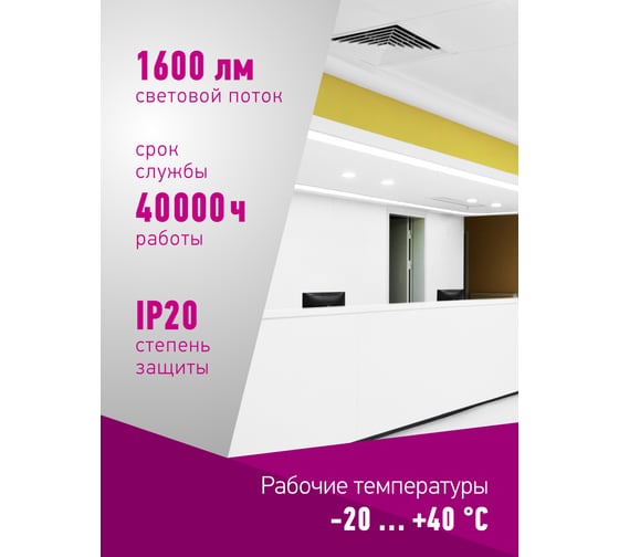 Светильник ОНЛАЙТ 90 147 olp-r1-24w-r300-4k-wh-led(d300) 90147