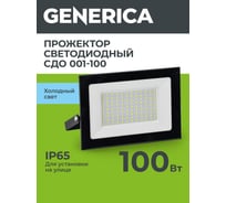 Светодиодный прожектор GENERICA СДО 001-100 6500К IP65 черный LPDO501-100-65-K02-G