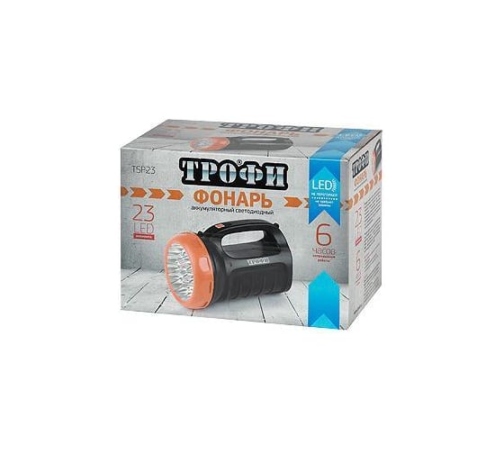Аккумуляторный фонарь ТРОФИ TSP23 4V2.4Ah, 23xLED, ЗУ 220V C0045553