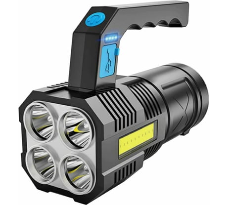 Аккумуляторный фонарь Ultraflash LED53766  (4В, черный, 4LED+COB, 3 Вт, 4 режима, USB, бокс са) 15017