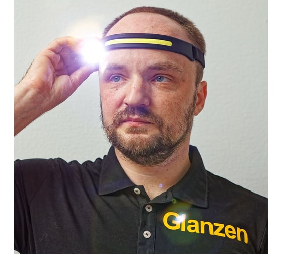 Светодиодный налобный аккумуляторный USB фонарь GLANZEN UFL-0650-8005 КА-00008355
