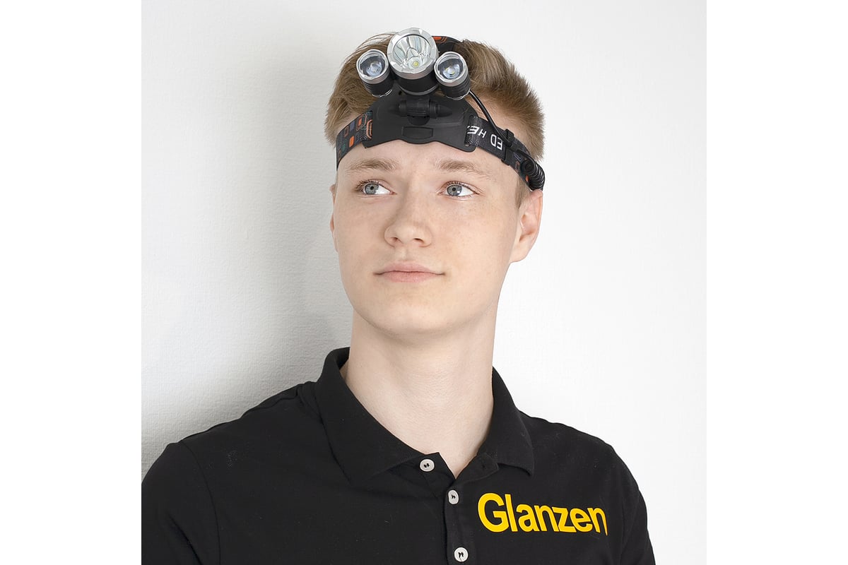 Светодиодный налобный аккумуляторный USB фонарь GLANZEN UFL-0600-V15 КА ...