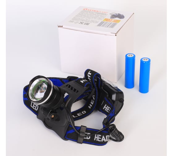 Налобный аккумуляторный фонарь Ultraflash LED5337 (3,7В, черный, 1LED, 5 Вт, фокус, 2 аккумулятора 3 режима, USB, бокс са) 15016