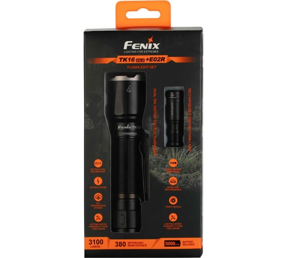 Фонарь TK16 V2.0 + E02R Fenix Набор tk16v20e02r