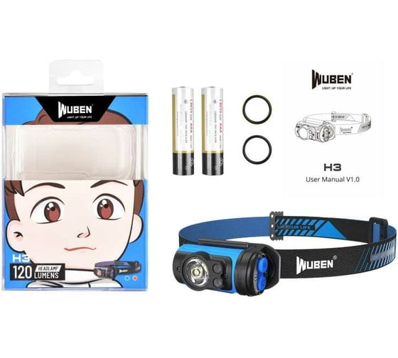 Налобный фонарь Wuben H3 WB-H3-Black
