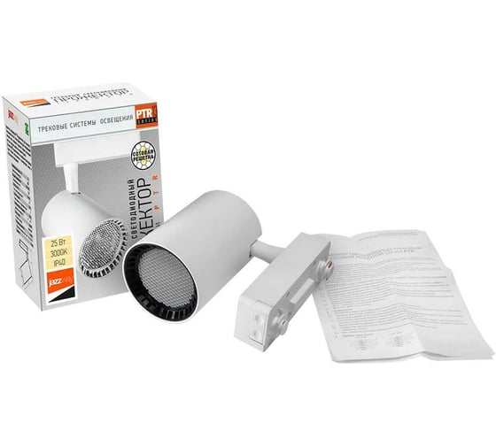 Светильник Jazzway светодиодный трековый PTR 1325 25Вт 3000К IP40 24град. WH/WH белый решетка/ белый 5035232