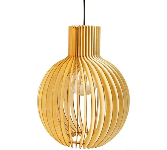 Подвесной светильник из дерева GLANZEN KLOT ART-0011-60-nude КА-00008379