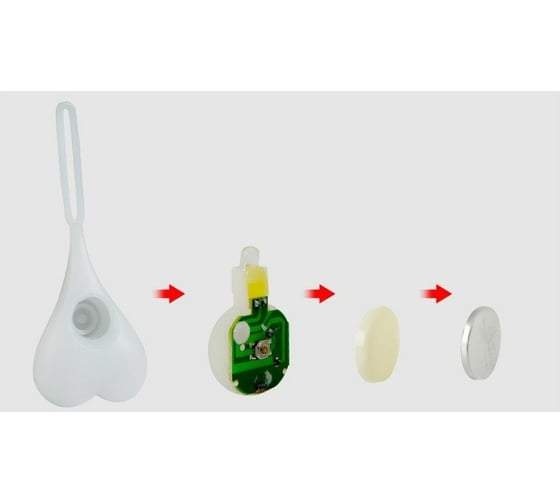 Силиконовый задний велосипедный фонарь Beroma Сердце LED 07707380
