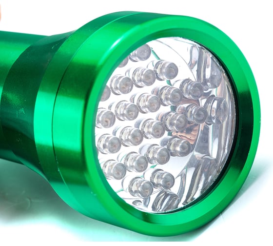 Светодиодный фонарь Sata (230мм.) (24LED, 2xAAA) Aluminum Flashlight (зеленый) 90734A