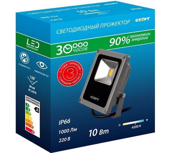 Прожектор светодиодный СТАРТ LED FL10W30