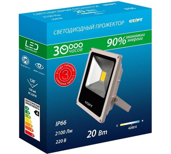 Прожектор светодиодный СТАРТ LED FL20W30