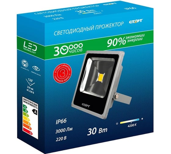 Прожектор светодиодный СТАРТ LED FL30W30