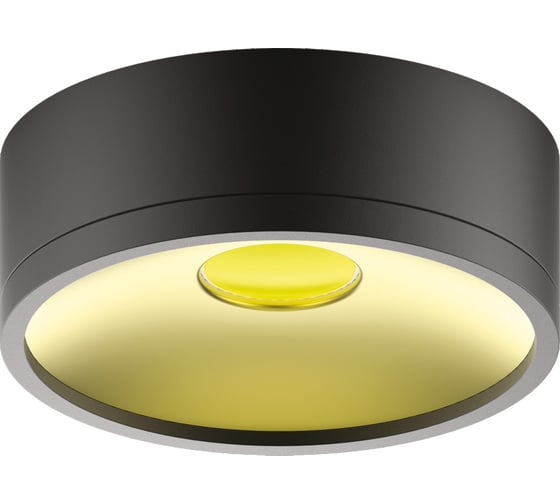Светильник Gauss Overhead накл цил 17W 1100lm 4000K 170-240V IP20 140x50мм черный золото LED HD041