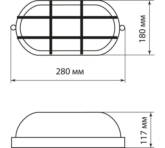 Светильник черный/овал с решеткой TDM ELECTRIC НПБ1201 SQ0303-0039