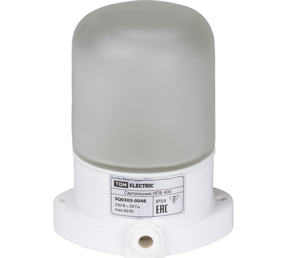 Настенно-потолочный светильник TDM ELECTRIC НПБ400, для сауны, белый, SQ0303-0048