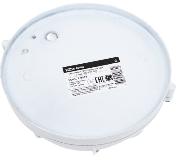 Светильник белый/круг с решеткой TDM ELECTRIC НПБ1302 SQ0303-0032