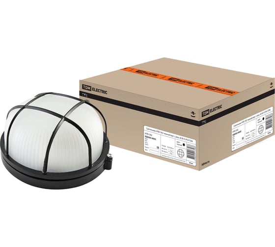 Светильник черный/круг с решеткой TDM ELECTRIC К НПБ1302 SQ0303-0043