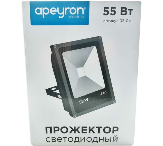 Светодиодный прожектор APEYRON 220 В, 55 Вт, COB, IP65, 4100 Лм, размеры 290x240x150 мм, ХБ 05-04