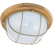 Светильник ЭЛЕТЕХ Терма 1102 Круг большой НББ 03-100-010 IP65 матовый /корпус с решеткой дер. ольха ИУ 1005501040