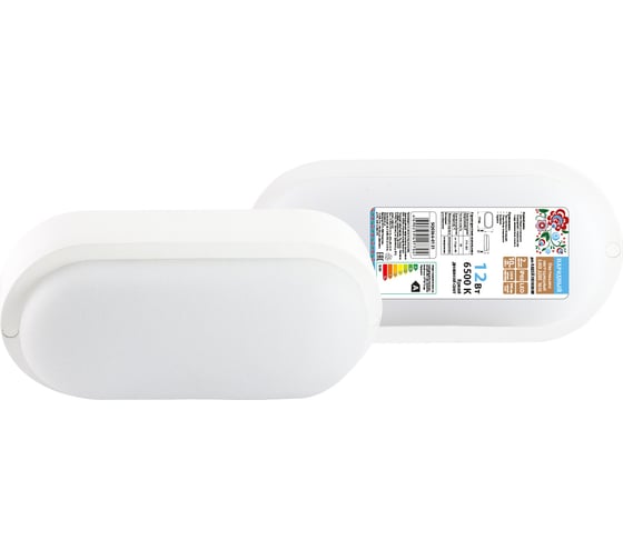 Светодиодный светильник TDM ELECTRIC led дпп 3801 12вт 6500к ip65 белый овал 177x85x57 мм народный SQ0366-0131 1