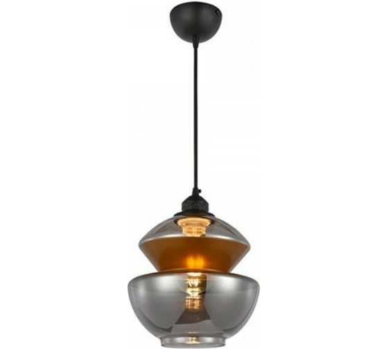 Декоративный светильник на подвесе HOROZ ELECTRIC HARMONY-2 Титановый/медь E27 1M СТЕКЛО 021-017-0002 HRZ33003031