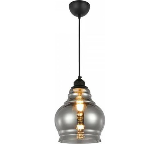 Декоративный светильник на подвесе HOROZ ELECTRIC RONDO Титановый E27 1M СТЕКЛО 021-018-0001 HRZ33003033