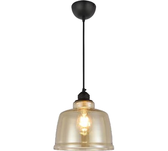 Декоративный светильник на подвесе HOROZ ELECTRIC SHARP Янтарный E27 1M СТЕКЛО 021-019-0001 HRZ33003036 1