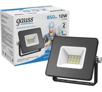 Светодиодный прожектор Gauss  Elementary 10W 900lm 6500К IP65 черный 613100310 15500843