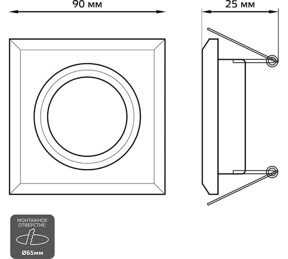 Светильник Gauss Backlight квадрат Золото/Кристалл/Золото, Gu5.3, LED 2700K SQ BL077