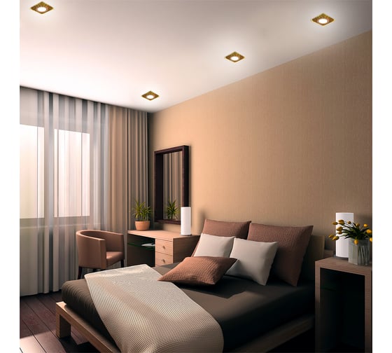 Светильник Gauss Backlight квадрат, кристаллл/Черный/Золото, Gu5.3, LED 2700K SQ BL075
