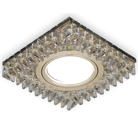 Светильник Gauss Backlight квадрат Шампань/Кристалл/Хром, Gu5.3, LED 2700K SQ BL033