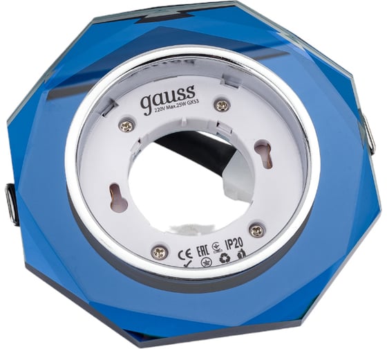 Светильник Gauss Tablet 25W цоколь GU5.3 синий кристалл, GX209
