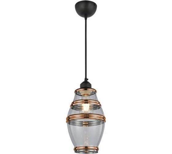 Декоративный светильник на подвесе HOROZ ELECTRIC ELEMENT-2 прозрачный/медь E27 1M СТЕКЛО 021-015-0002 HRZ33003023 1