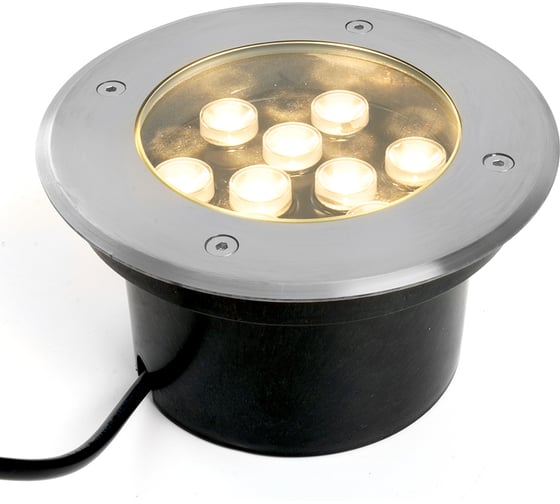 Светодиодный тротуарный (грунтовый) светильник FERON SP2803 9LED, 3000К ,10W, AC12V 160xH90mm,вн.диаметр:110mm, IP67 48469