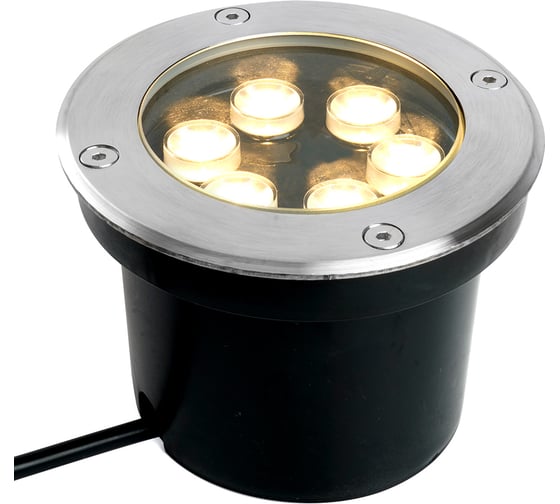 Светодиодный тротуарный (грунтовый) светильник FERON SP2802 6W, AC12-24V, 3000К, D120xH90mm,вн.диаметр:90mm,IP67 48453