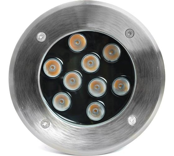 Светодиодный тротуарный (грунтовый) светильник FERON SP2803 9LED, 4000К ,10W, AC12V D160xH90mm,вн.диаметр:110mm,IP67 48347