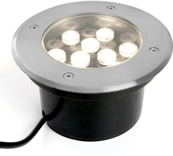 Светодиодный тротуарный (грунтовый) светильник FERON SP2803 9LED, 4000К ,10W, AC12V D160xH90mm,вн.диаметр:110mm,IP67 48347