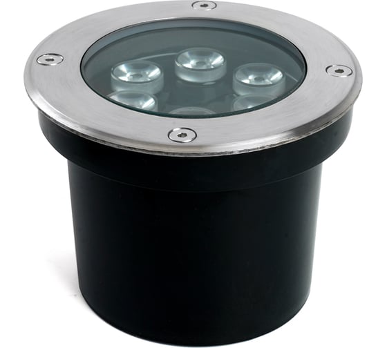 Светодиодный тротуарный (грунтовый) светильник FERON SP2802 6LED, 4000К,6W,AC12-24V, D120xH90mm,вн.диаметр:90m 48346