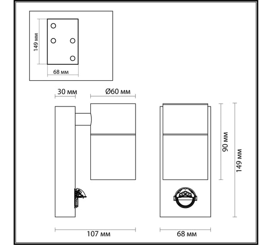 Настенный светильник ODEON LIGHT GU10 1*7W MOTTO 4389/1W