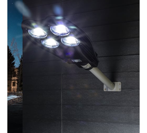 Светодиодный светильник duwi Solar LED PRO COB на солнечных батареях 7 режимов освещения ДУ 80 Вт 6500К 1400Лм IP65 с датчиком движения и фотосенсором черный 24293 6