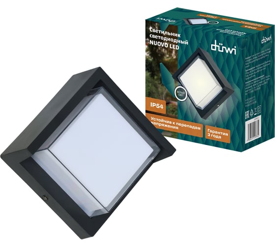 Настенный накладной светильник duwi NUOVO LED 6Вт ABS пластик 4200К IP54 черный 24783 2 1