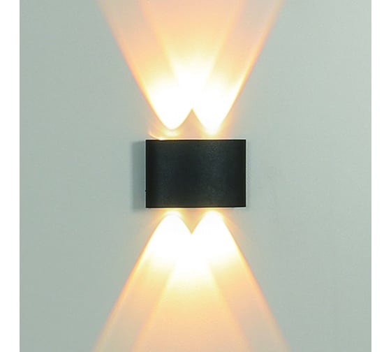 Настенный накладной светильник duwi NUOVO LED 4Вт ABS пластик 3000К IP54 черный 4 луча 24770 2
