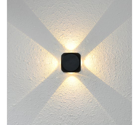 Настенный накладной светильник duwi NUOVO LED 4Вт ABS пластик 4200К IP 54 черный 4 луча 24789 4