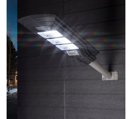 Светодиодный светильник duwi Solar LED PRO на солнечных батареях 5 режимов освещения ДУ 60 Вт 6500К 1000Лм IP65 с датчиком движения и фотосенсором черный 24292 9