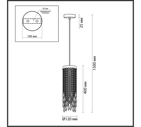 Подвес ODEON LIGHT E14 40W CHOKKA 5028_1
