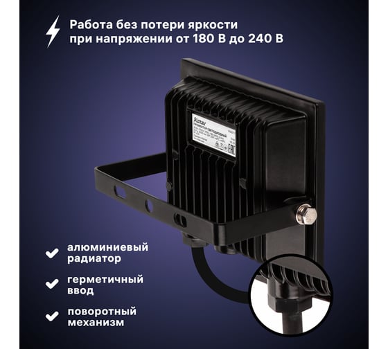 Светодиодный прожектор RITTER Profi гарантия 5 лет 100лм/Вт 30 Вт 2700К 53427 7