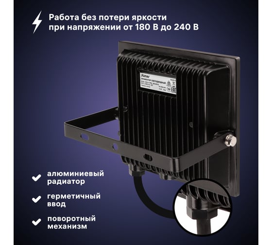 Светодиодный прожектор RITTER Profi гарантия 5 лет 100лм/Вт 50 Вт 2700К 53428 4