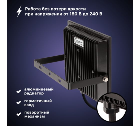 Светодиодный прожектор RITTER Profi гарантия 5 лет 100лм/Вт 70 Вт 2700К 53429 1